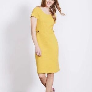 Boden Marigold Yellow Cordelia Ottoman Knee Lenth Dress 8